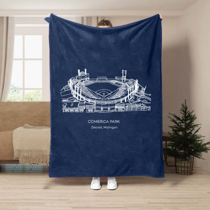 Comerica Park-Detroit Tigers Baseball Stadium Blanket