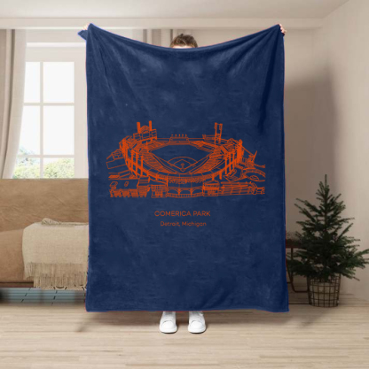 Comerica Park-Detroit Tigers Baseball Stadium Blanket