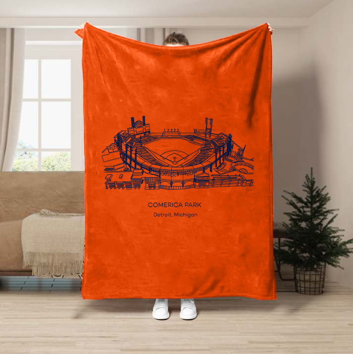 Comerica Park-Detroit Tigers Baseball Stadium Blanket