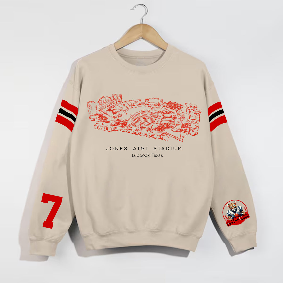 Custom Stadium Sweatshirt-Texas Tech Red Raiders football-College Football Sweatshirt