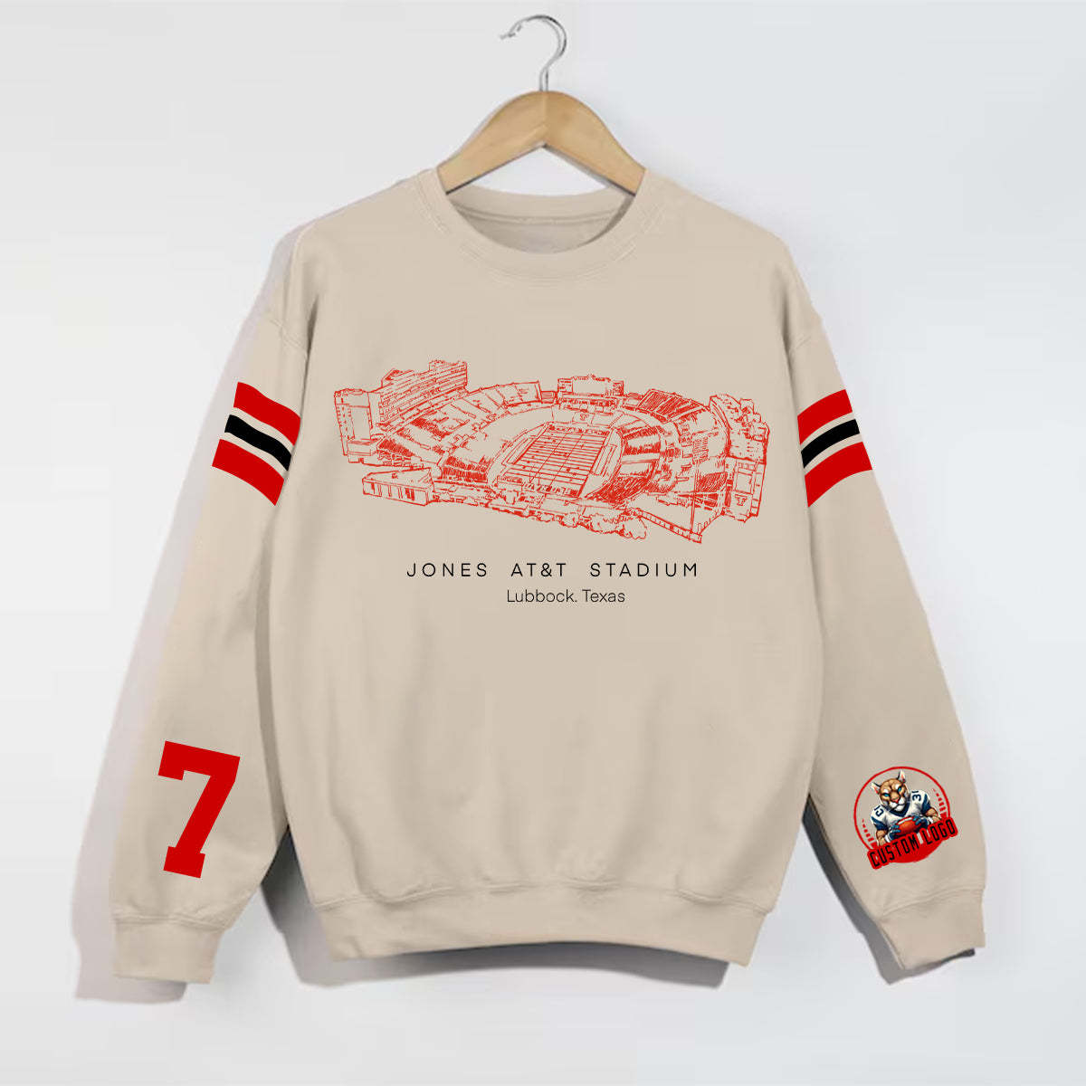 Custom Stadium Sweatshirt-Texas Tech Red Raiders football-College Football Sweatshirt