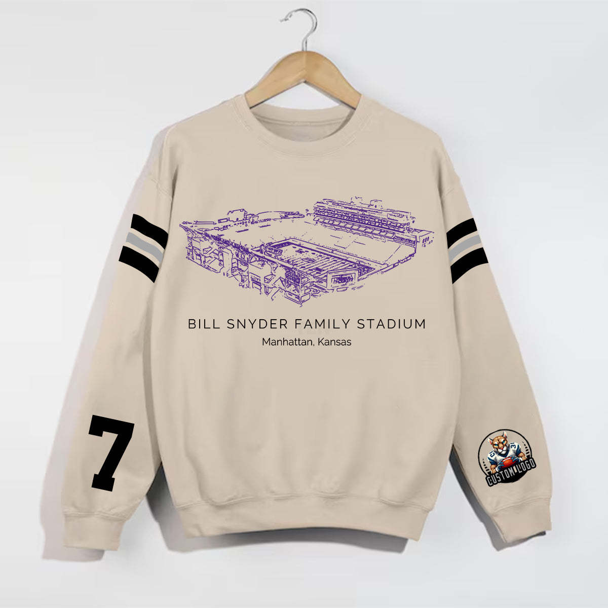 Custom Stadium Sweatshirt-Kansas State Wildcats football-College Football Sweatshirt