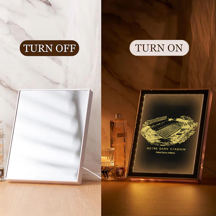 Notre Dame Stadium Art Frame LED Mirror Light