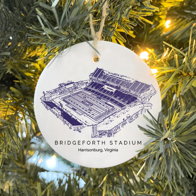 Bridgeforth Stadium College Football Ceramic Christmas Ornament
