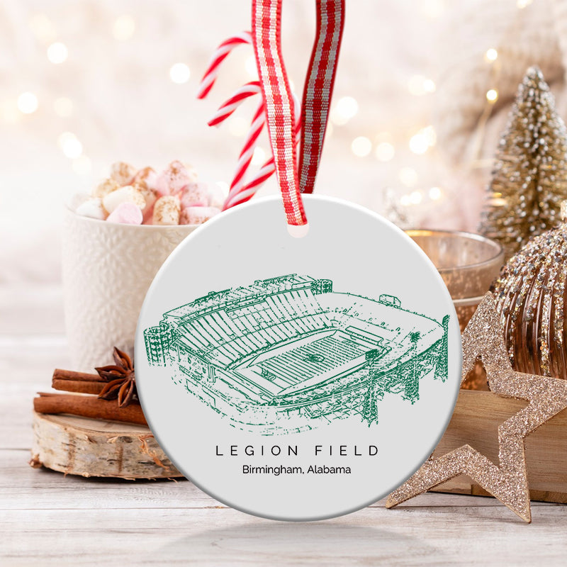 Legion Field College Football Ceramic Christmas Ornament