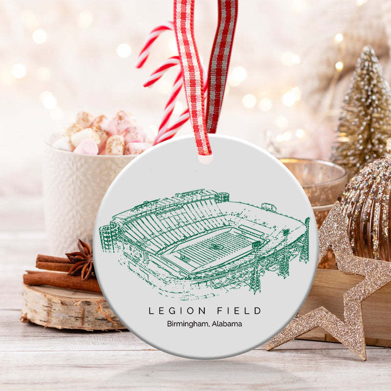 Legion Field College Football Ceramic Christmas Ornament
