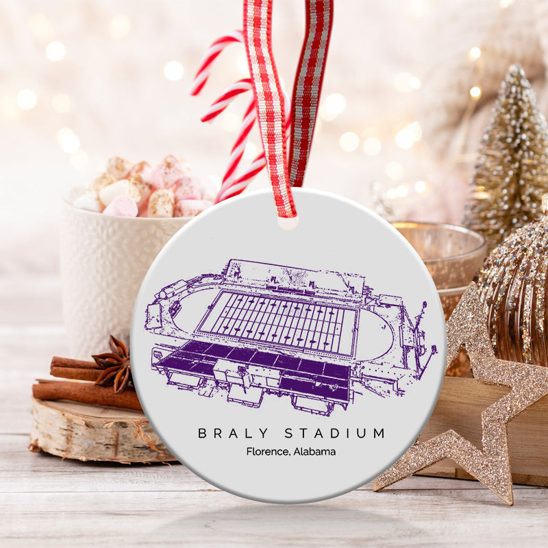 Braly Stadium College Football Ceramic Christmas Ornament