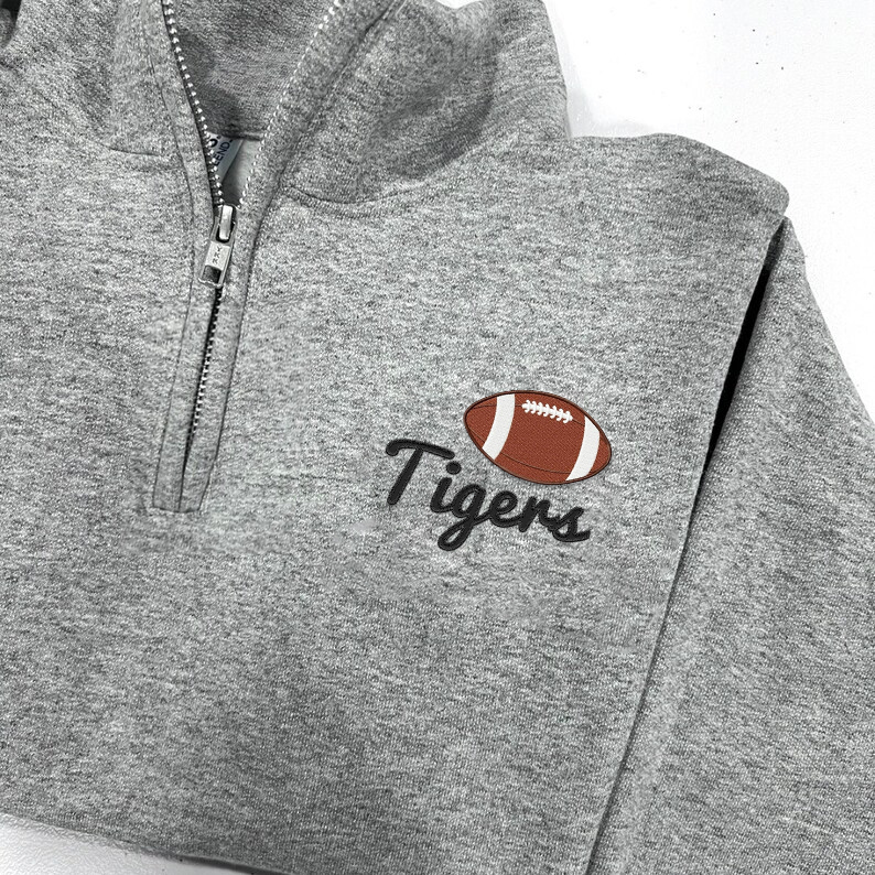 Custom Embroidered Vintage Zipper Hoodie With Sports Icon