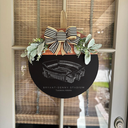 Bryant-Denny Stadium Front Door Decor, Football Family Sports Signage, Fall Door Decor