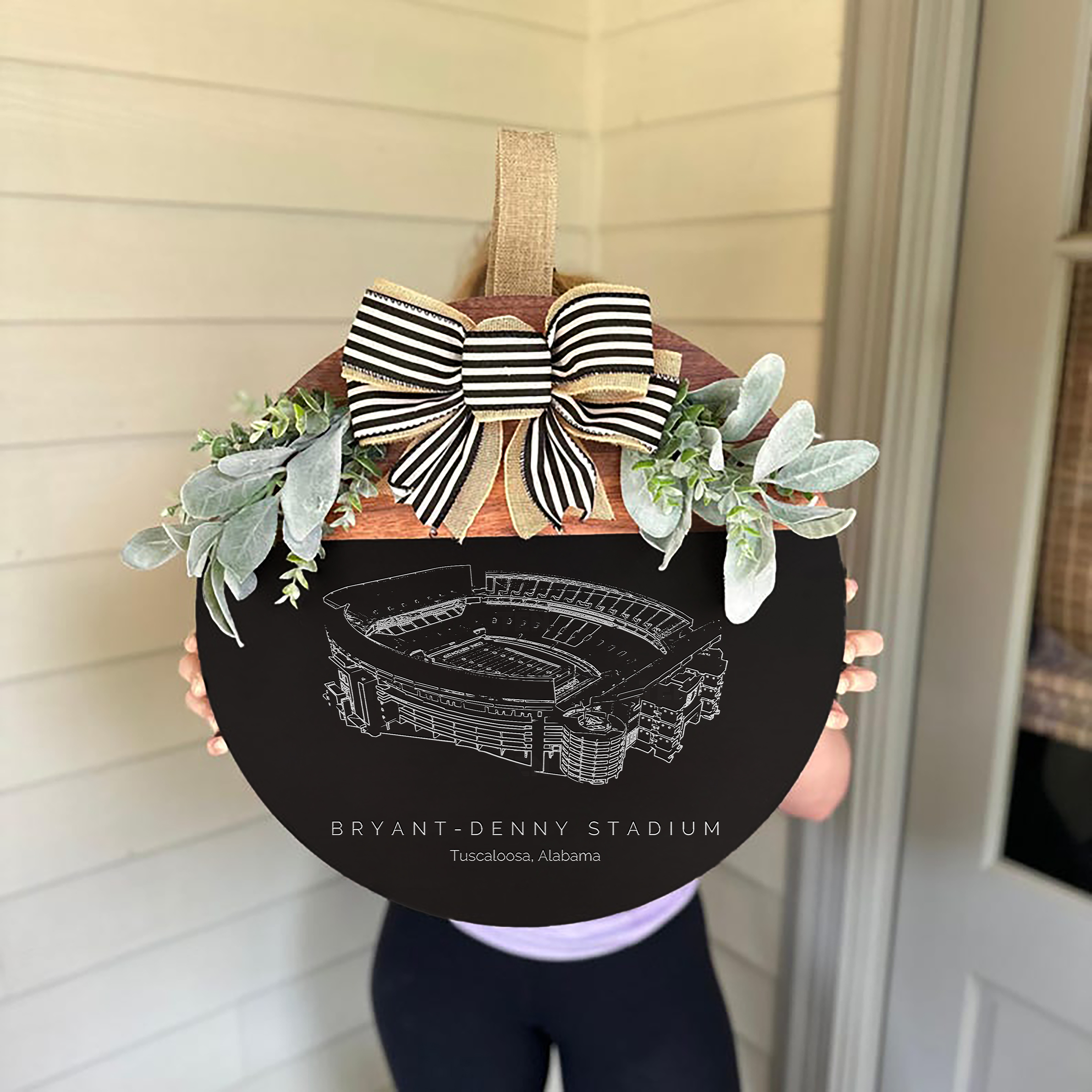 Bryant-Denny Stadium Front Door Decor, Football Family Sports Signage, Fall Door Decor