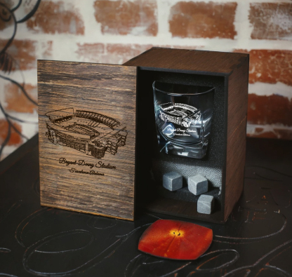 Custom Football Stadium Whiskey Bottle & Glass Box Set