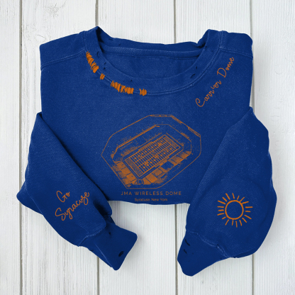 JMA Wireless Dome-Syracuse Orange Alumni Distressed Monogram Chain Stitch Sweatshirt-Vintage Class of 2025 Hoodie