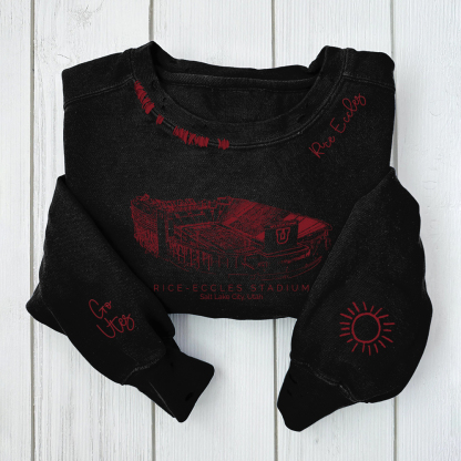 Rice-Eccles Stadium-Utah Utes Alumni Distressed Monogram Chain Stitch Sweatshirt-Vintage Class of 2025 Hoodie