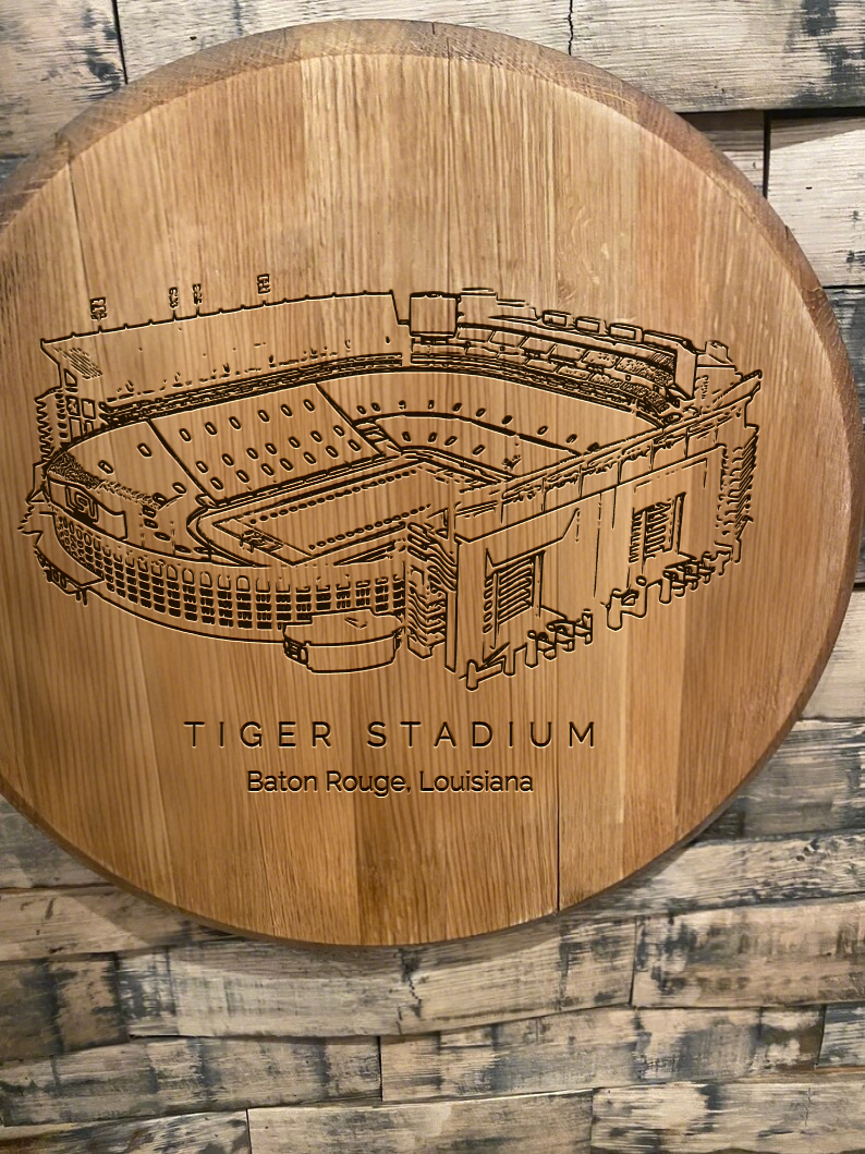 Tiger Stadium Laser-Engraved Barrel Heads