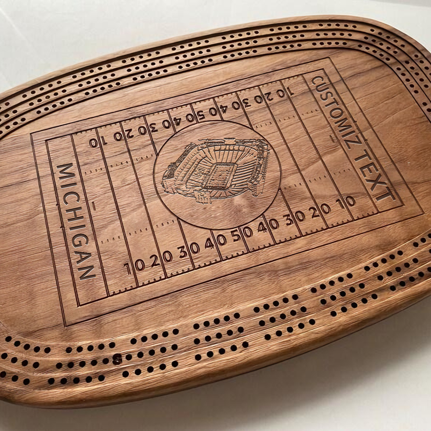 Personalized Michigan Stadium Style Football-Themed Kribich Board, Christmas