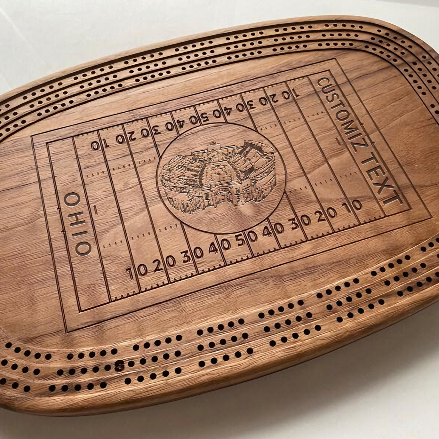Personalized Ohio Stadium Style Football-Themed Kribich Board, Christmas