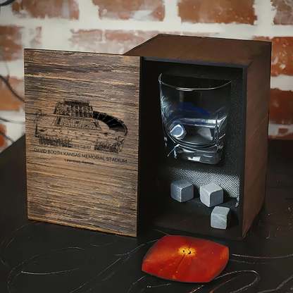 David Booth Kansas Memorial Stadium - Kansas Jayhawks Whiskey Cup Set 