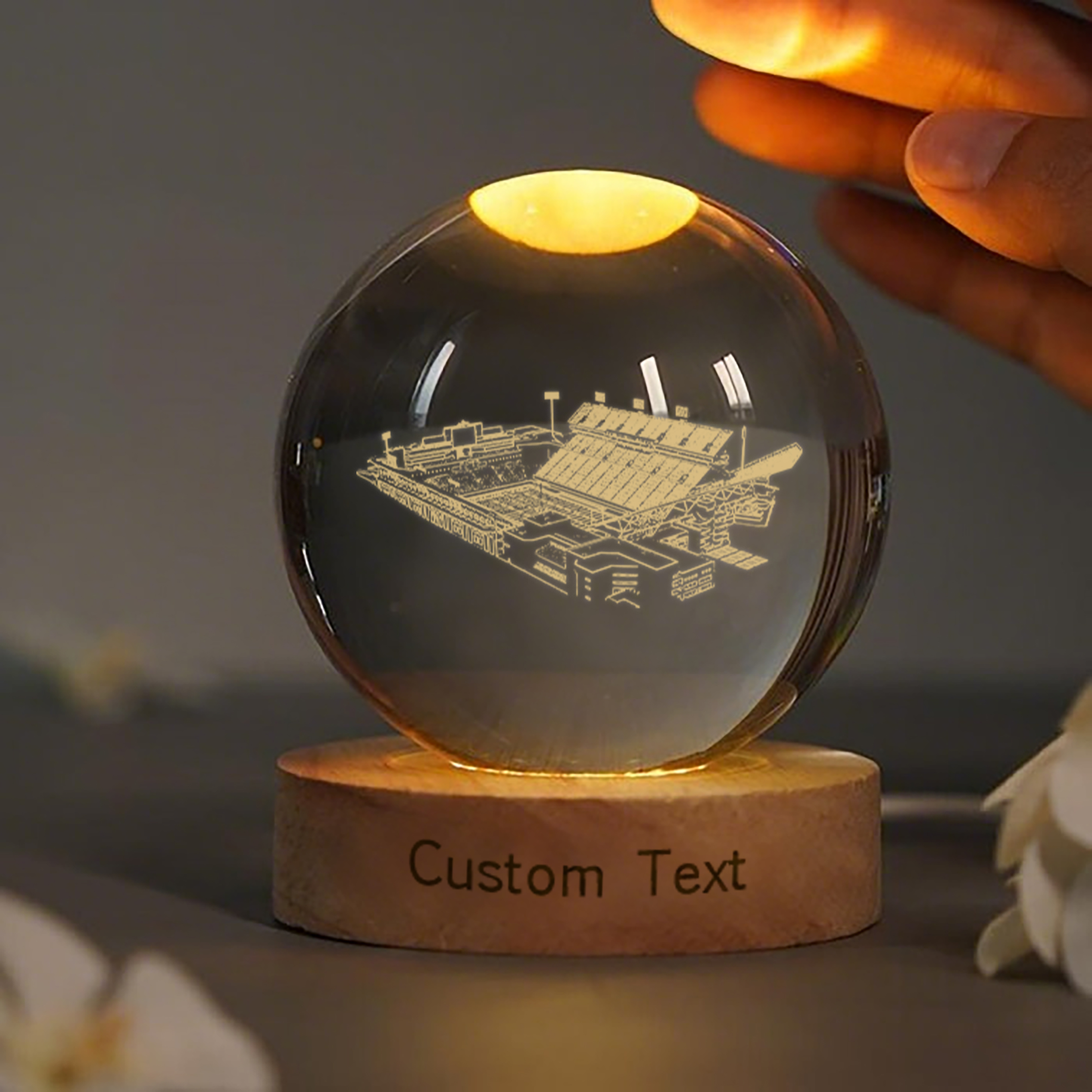 Bobby Dodd Stadium 3D Spherical Crystal Lamp