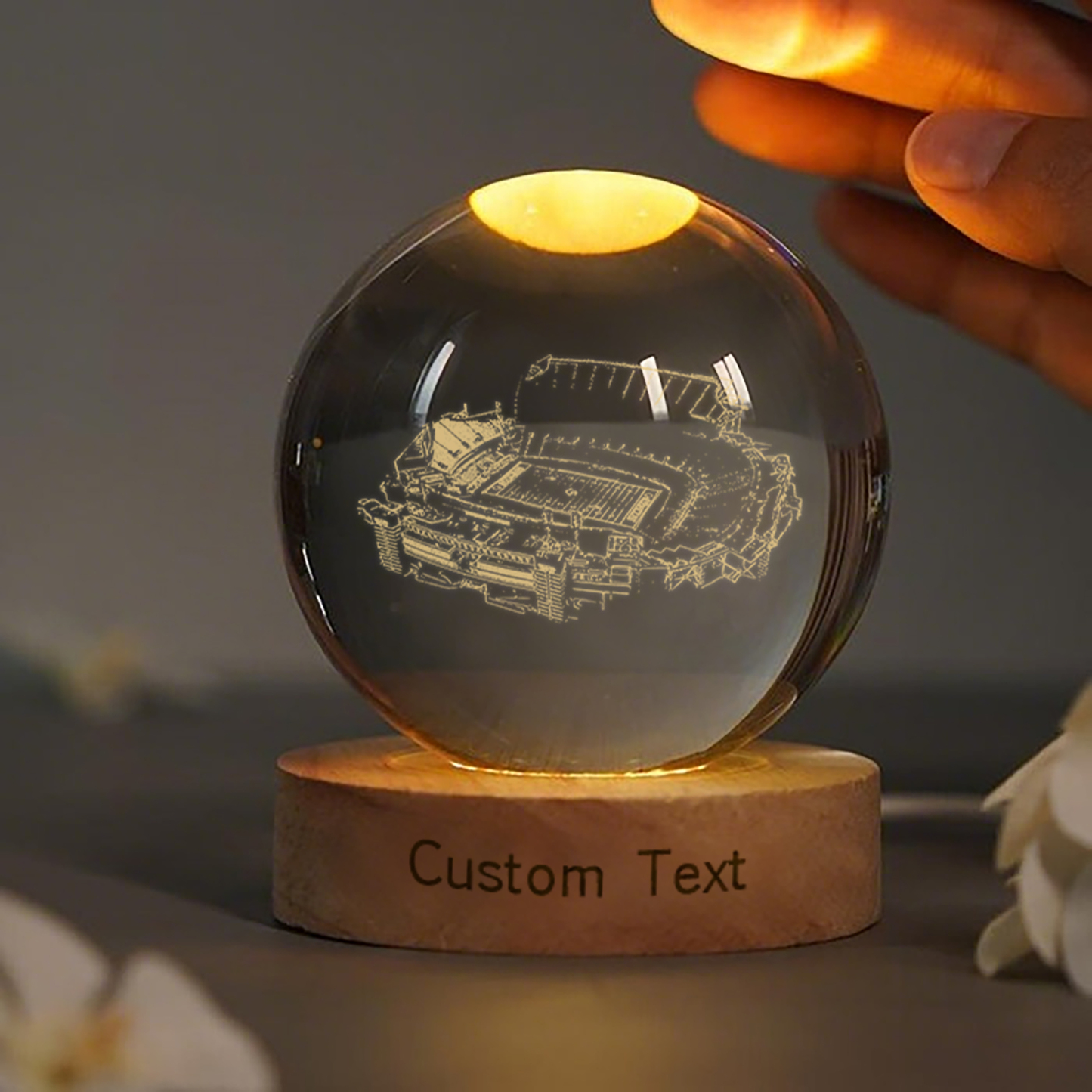 Cardinal Stadium 3D Spherical Crystal Lamp