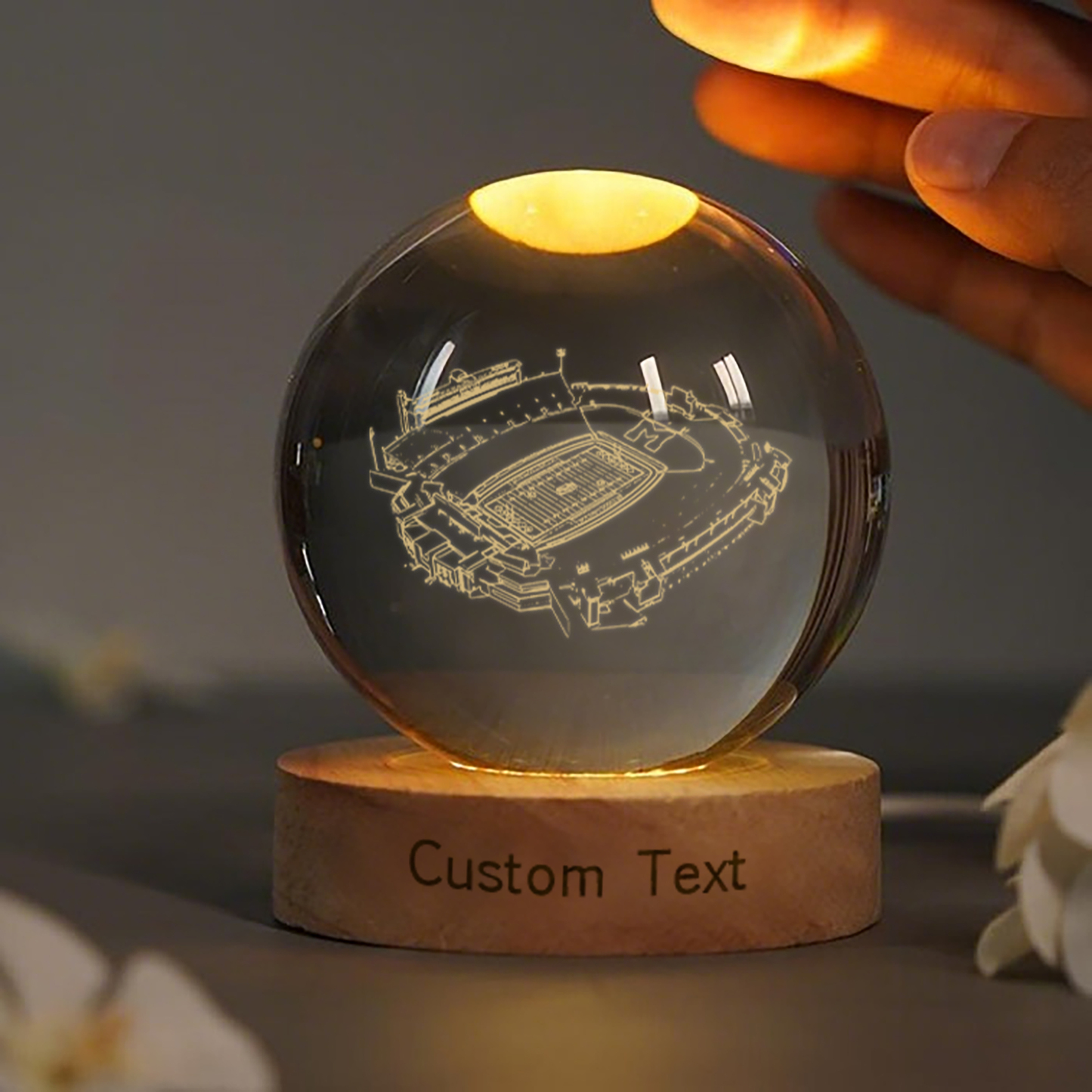 Faurot Field at Memorial Stadium 3D Spherical Crystal Lamp