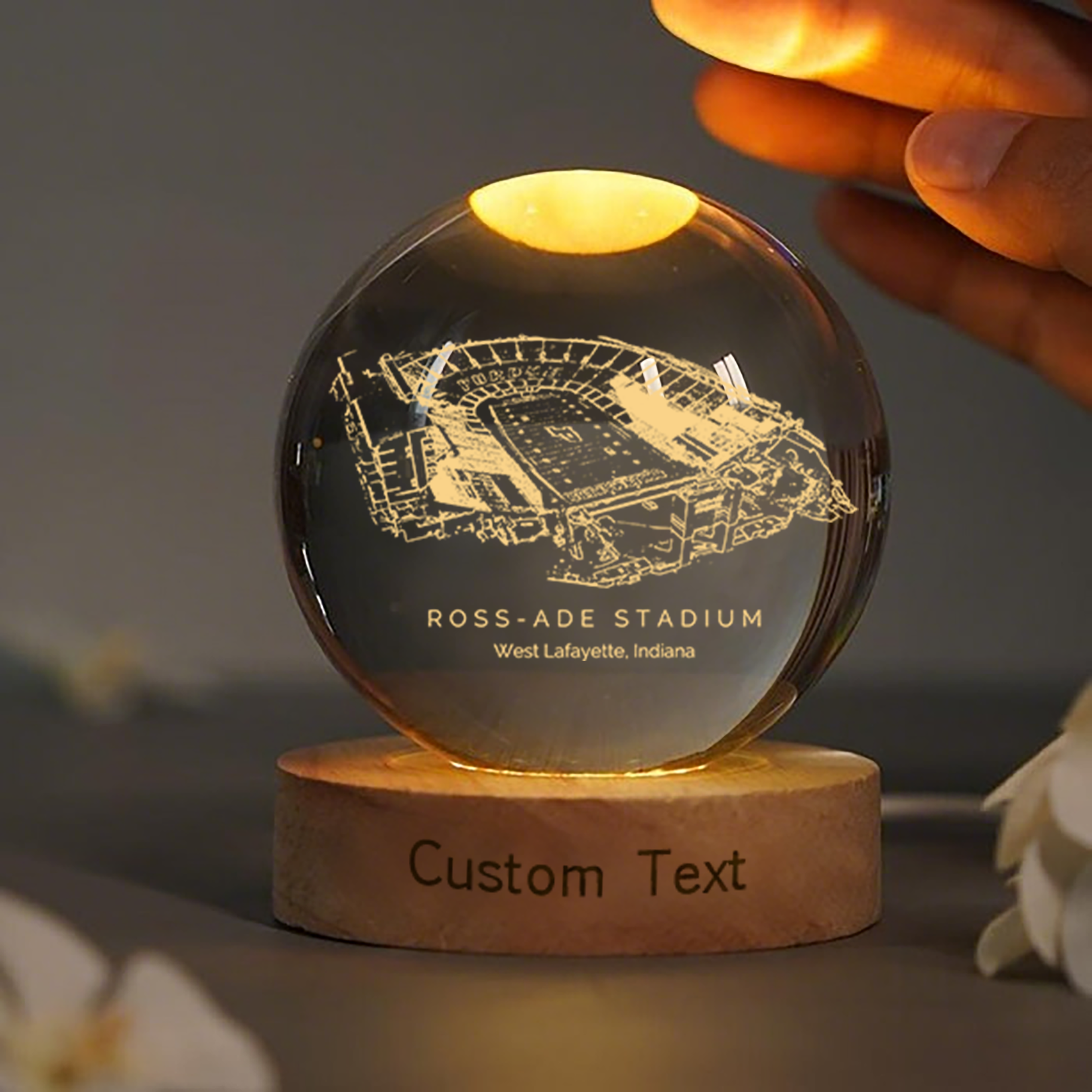 Ross–Ade Stadium 3D Spherical Crystal Lamp