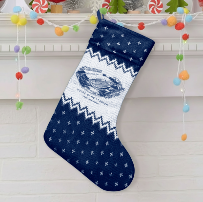 Customized Notre Dame Stadium Christmas Stocking Gift For Family Member - Limited Edition