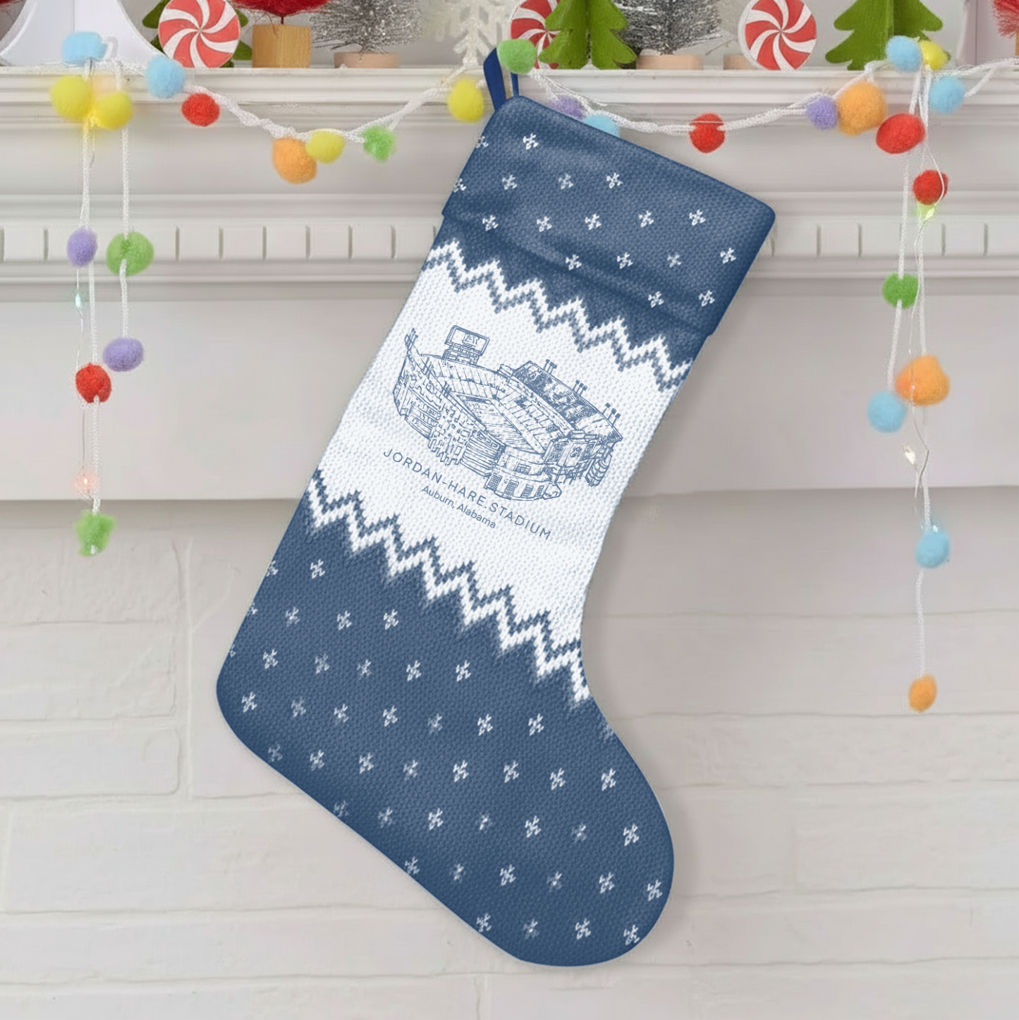 Customized Jordan-Hare Stadium Christmas Stocking Gift For Family Member - Limited Edition
