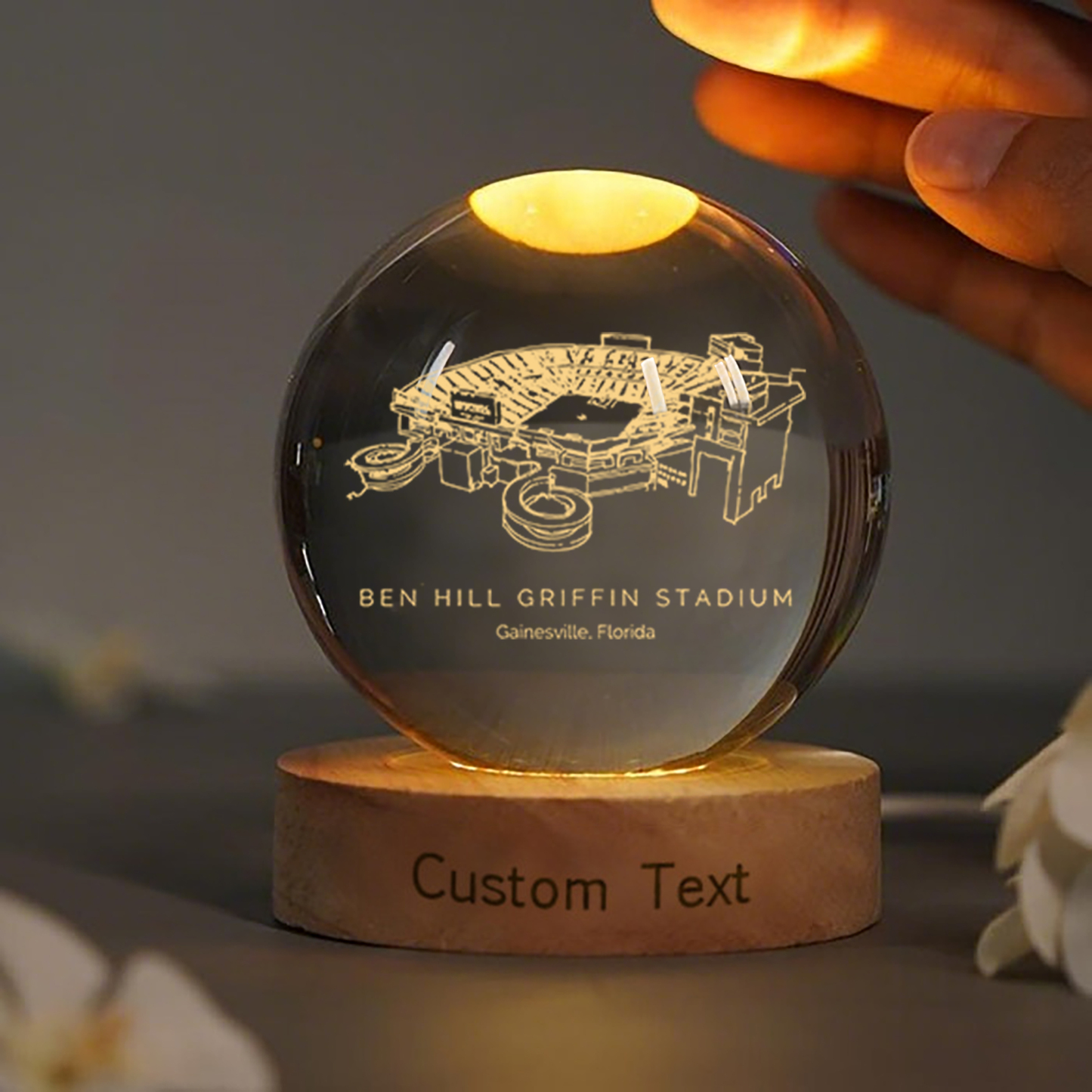 Ben Hill Griffin Stadium 3D Spherical Crystal Lamp