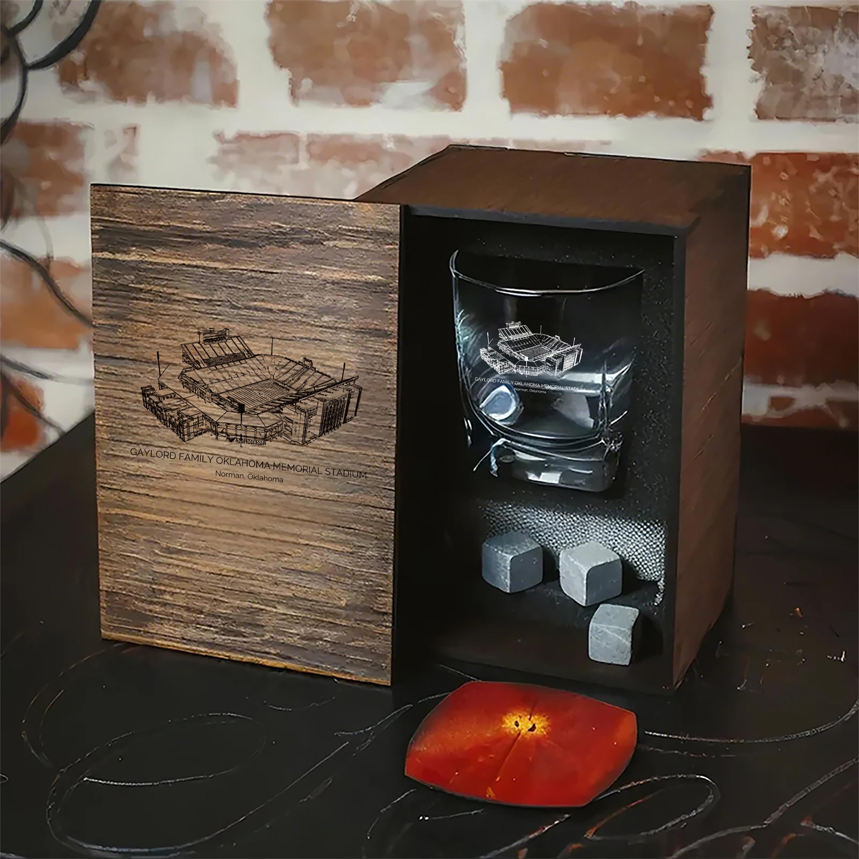 Gaylord Family Oklahoma Memorial Stadium - Oklahoma Sooners Whiskey Cup Set Series