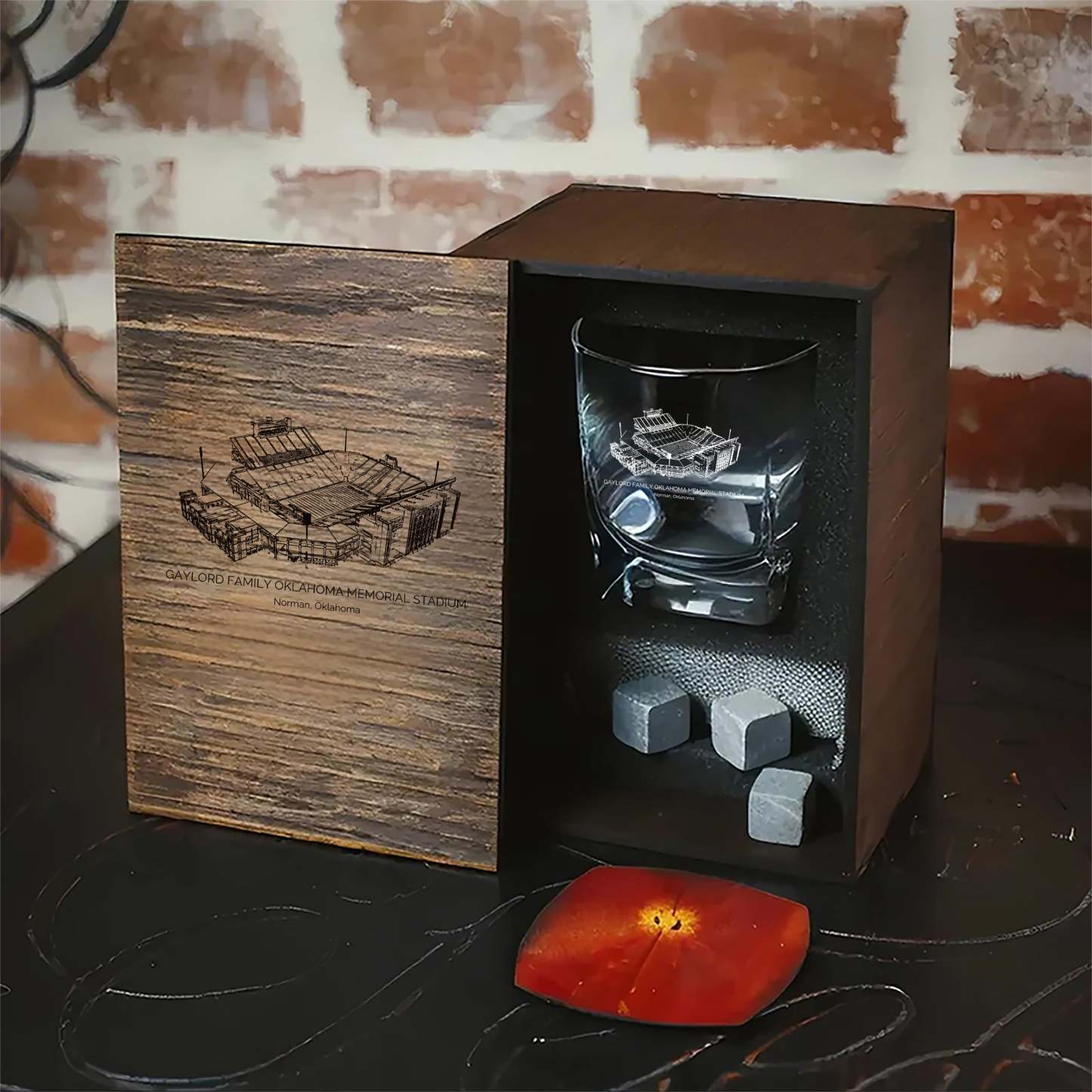 Gaylord Family Oklahoma Memorial Stadium - Oklahoma Sooners Whiskey Cup Set Series