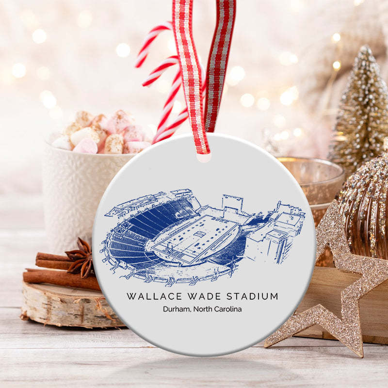 Wallace Wade Stadium College Football Ceramic Christmas Ornament