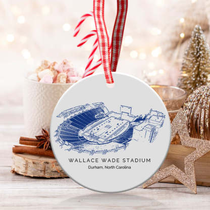 Wallace Wade Stadium College Football Ceramic Christmas Ornament