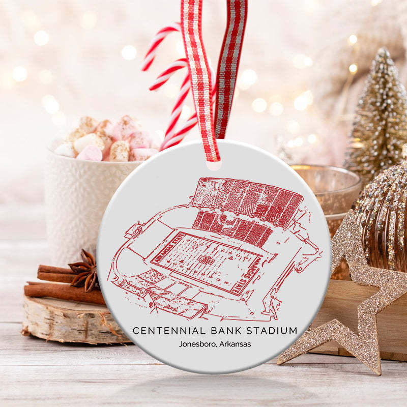 Centennial Bank Stadium College Football Ceramic Christmas Ornament