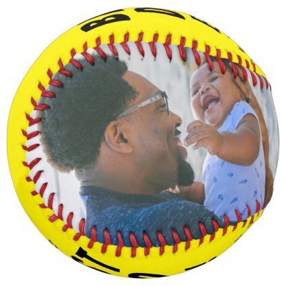 Yellow Best Dad Ever 2 Photo Collage Softball