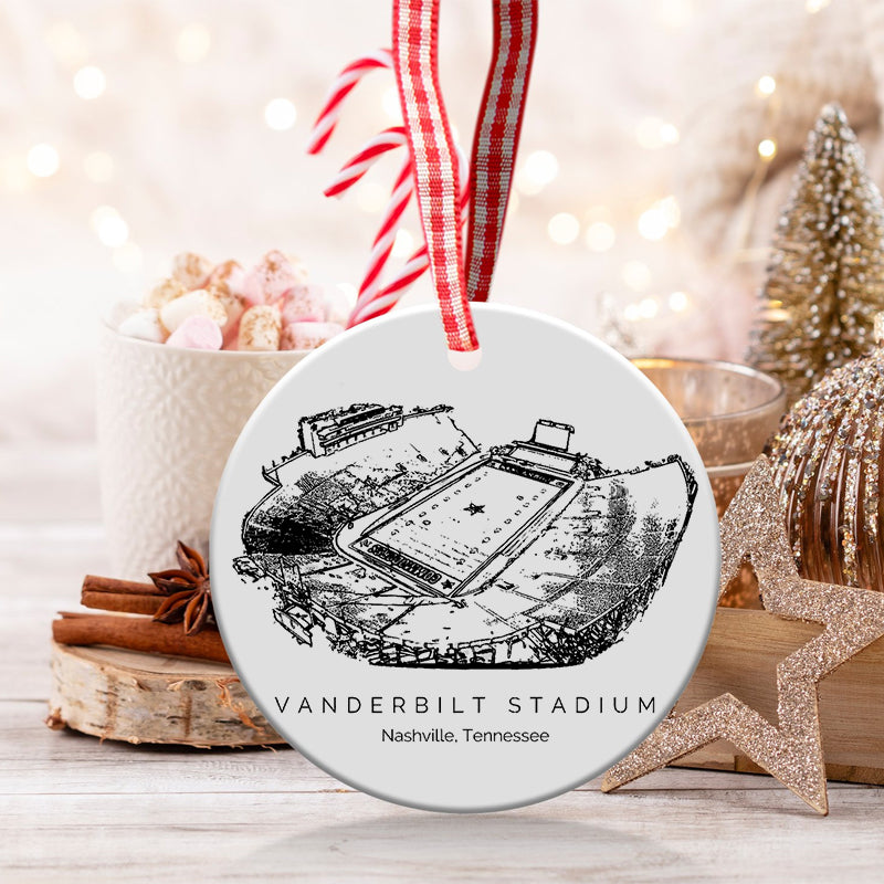 Vanderbilt Stadium College Football Ceramic Christmas Ornament