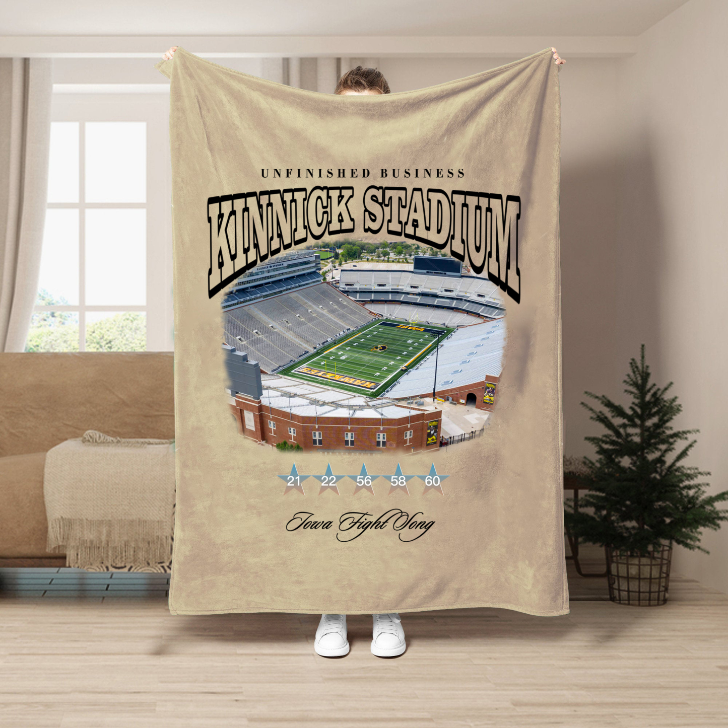 Unfinished Business Blanket-Kinnick Stadium