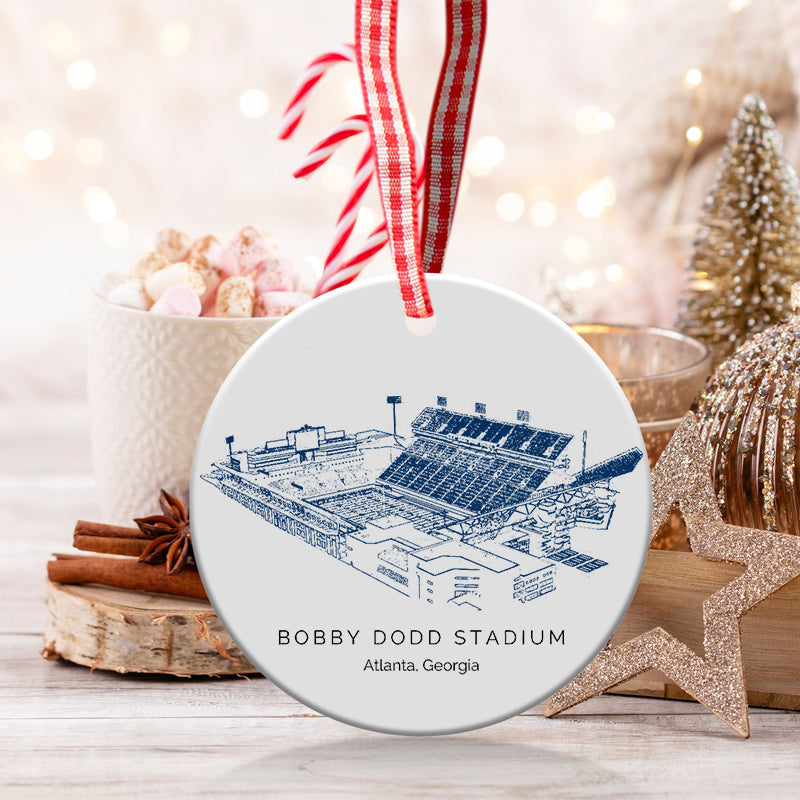 Bobby Dodd Stadium College Football Ceramic Christmas Ornament