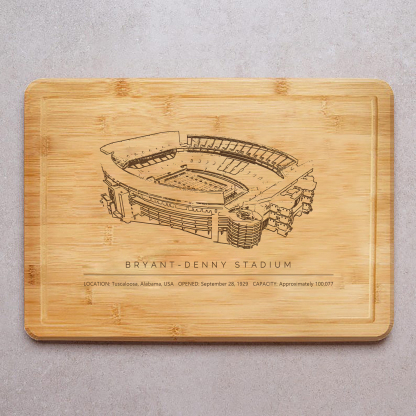 Bryant-Denny Stadium Laser Engraved Chopping Board.