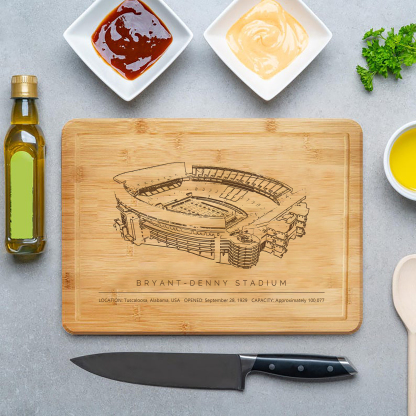Bryant-Denny Stadium Laser Engraved Chopping Board.