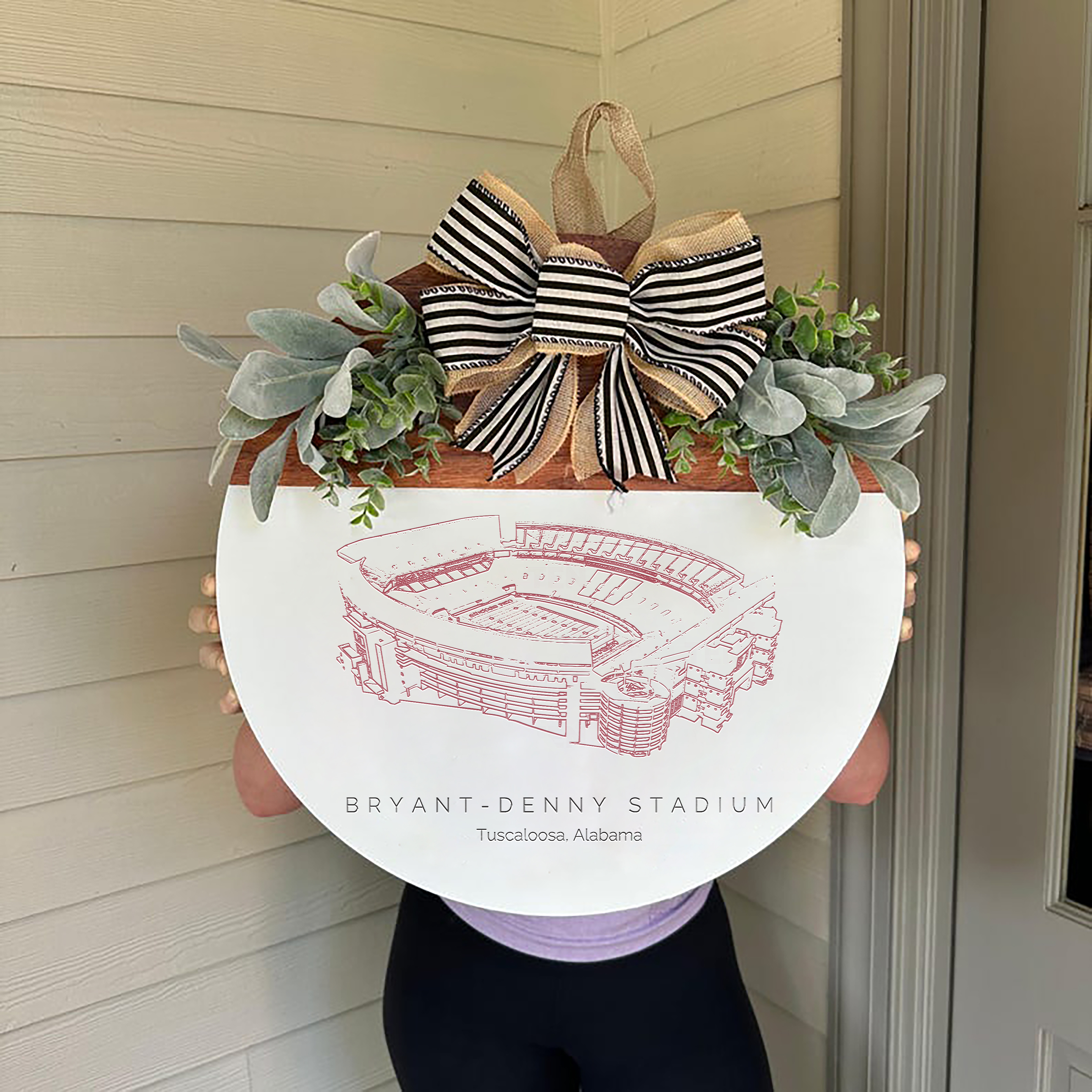 Bryant-Denny Stadium Front Door Decor, Football Family Sports Signage, Fall Door Decor