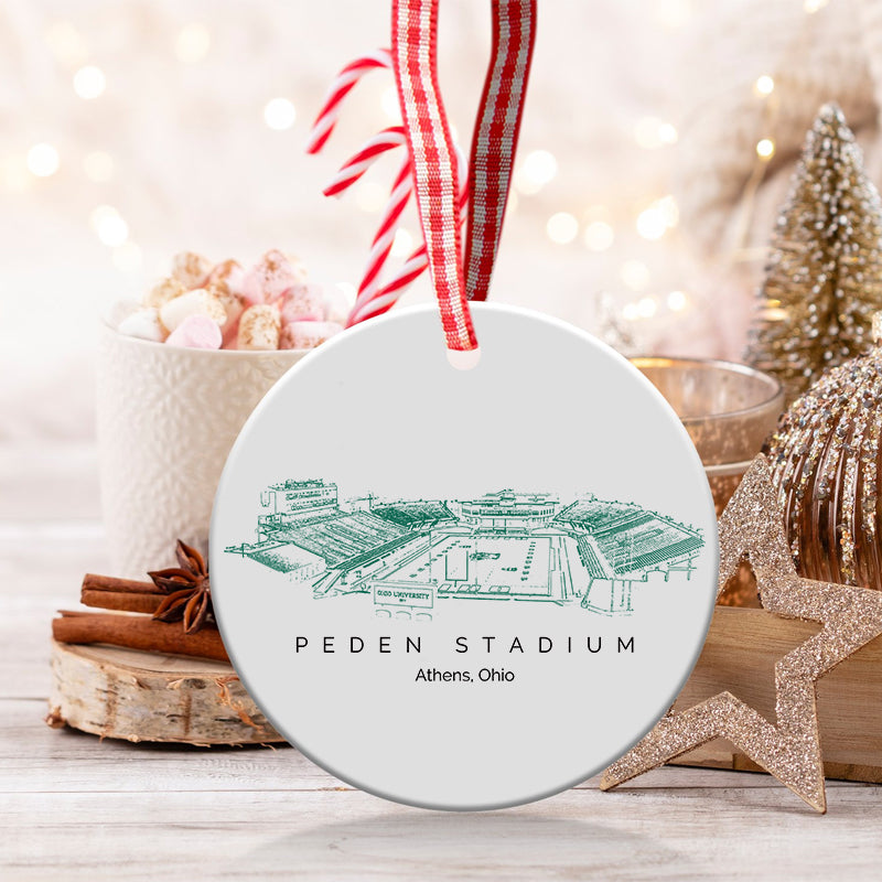 Peden Stadium College Football Ceramic Christmas Ornament