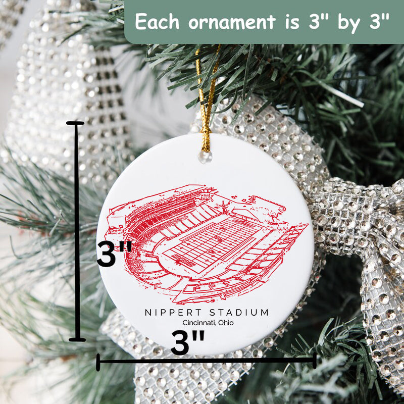 Nippert Stadium College Football Ceramic Christmas Ornament