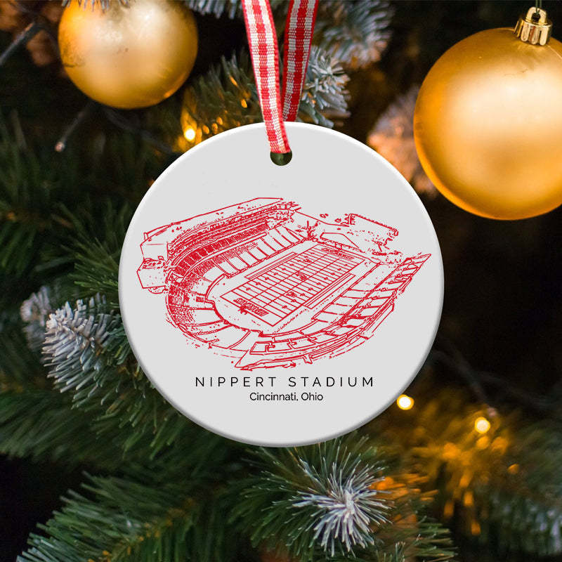 Nippert Stadium College Football Ceramic Christmas Ornament