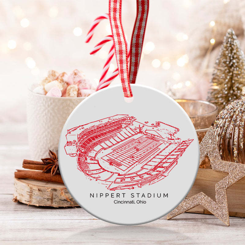 Nippert Stadium College Football Ceramic Christmas Ornament