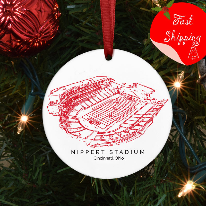 Nippert Stadium College Football Ceramic Christmas Ornament