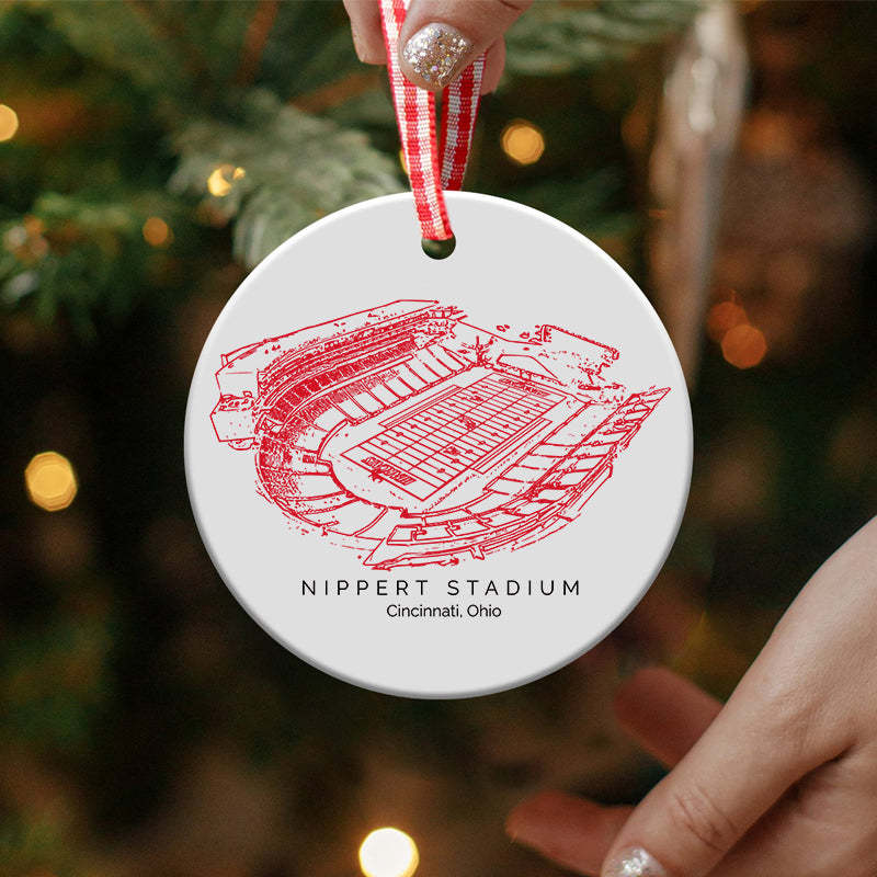 Nippert Stadium College Football Ceramic Christmas Ornament