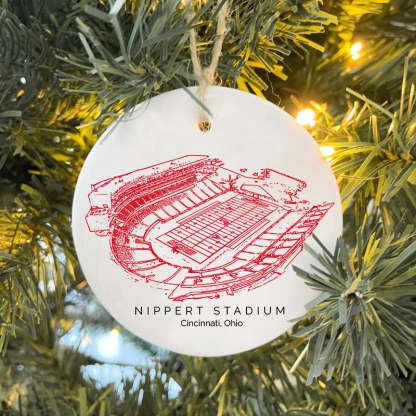 Nippert Stadium College Football Ceramic Christmas Ornament