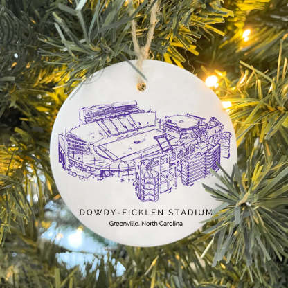 Dowdy–Ficklen Stadium College Football Ceramic Christmas Ornament