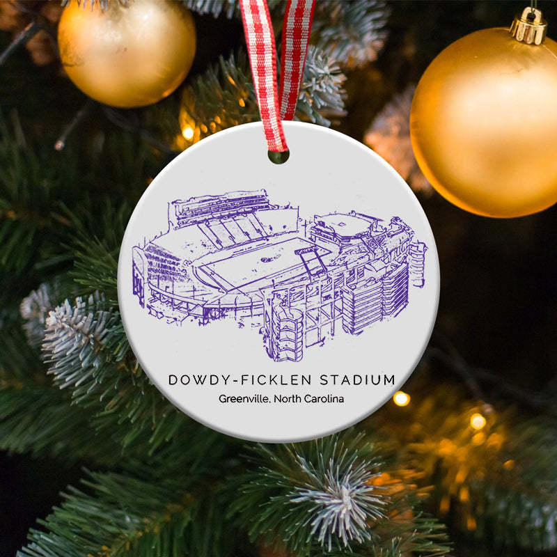 Dowdy–Ficklen Stadium College Football Ceramic Christmas Ornament