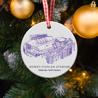 Dowdy–Ficklen Stadium College Football Ceramic Christmas Ornament